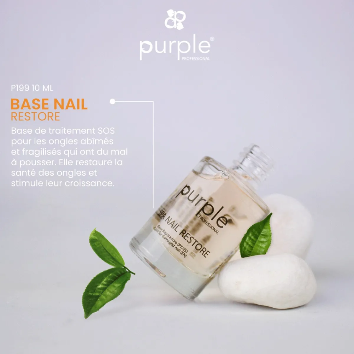 Base Nail Restore pour ongles abîmés 10 ml | Purple Professional Fashion