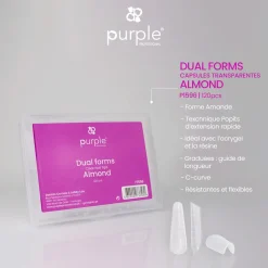 Capsules Popits DUAL FORMS Forme Amande « Press on tips » - Boite de 120 pcs | Purple Professional Outlet