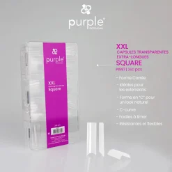 Capsules XXL SQUARE Transparentes - Boite de 360 pcs | Purple Professional Discount