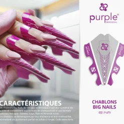CHABLONS 500 Pcs - BIG NAILS | Purple Professional Fashion