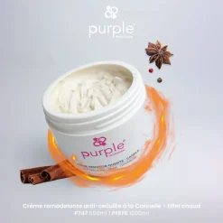Crème remodelante anti-cellulite à la Cannelle - Effet chaud - 500 ml | Purple Professional Outlet