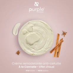 Crème remodelante anti-cellulite à la Cannelle - Effet chaud - 500 ml | Purple Professional Outlet