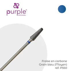 Fraise en Carbone Grain Bleu forme Conique 4,5 x 13 mm - Purple | Purple Professional Clearance