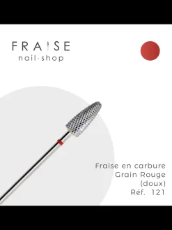 Fraise en carbure grain rouge embout arrondi 121 | Fraise Nail Shop Discount