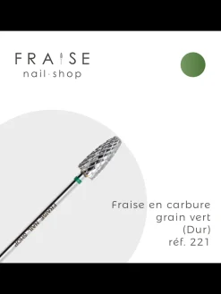 Fraise en carbure grain vert embout arrondi 221 | Fraise Nail Shop Best