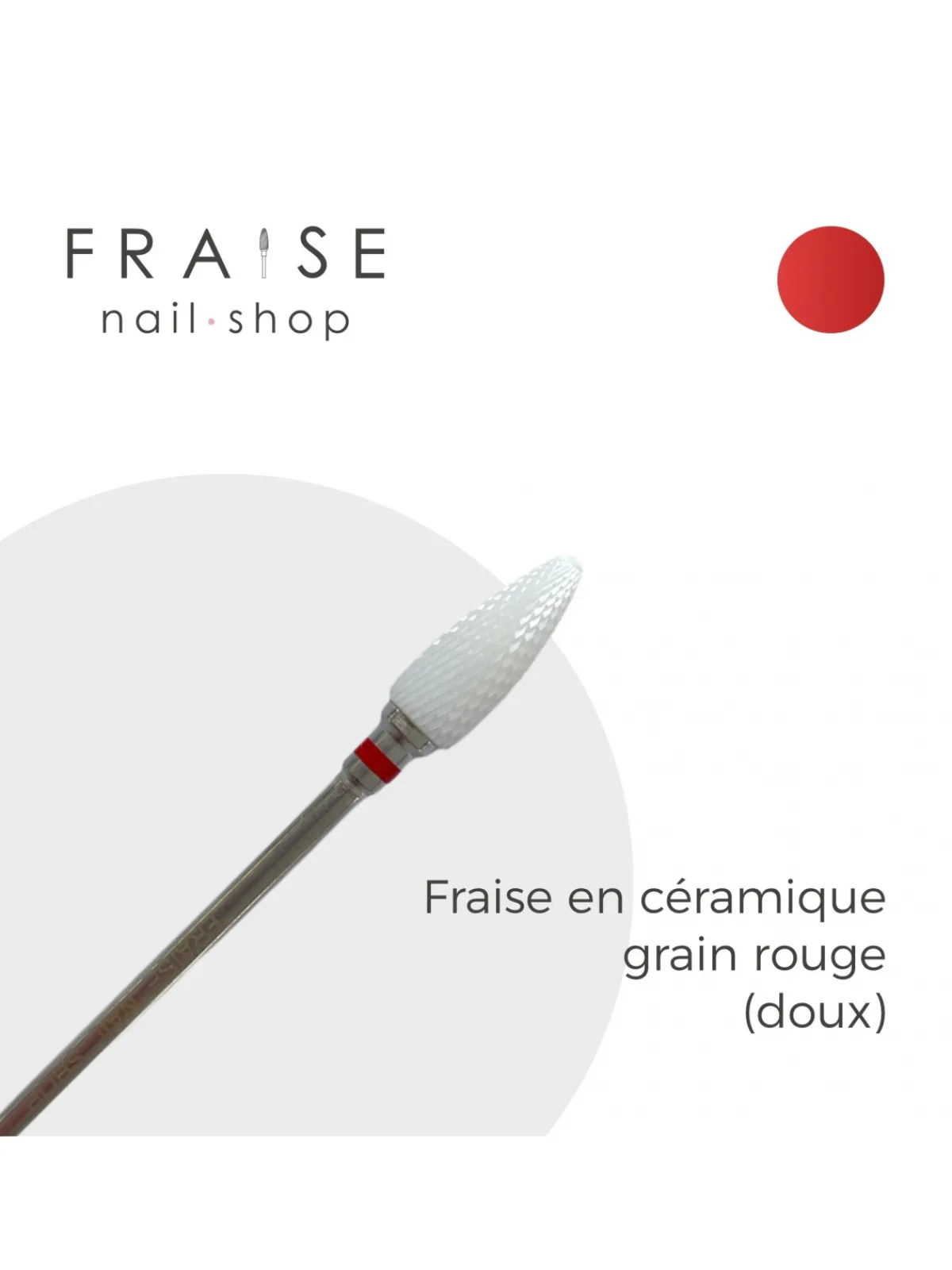 Fraise en céramique Grain Rouge Embout arrondi | KMIZ Clearance