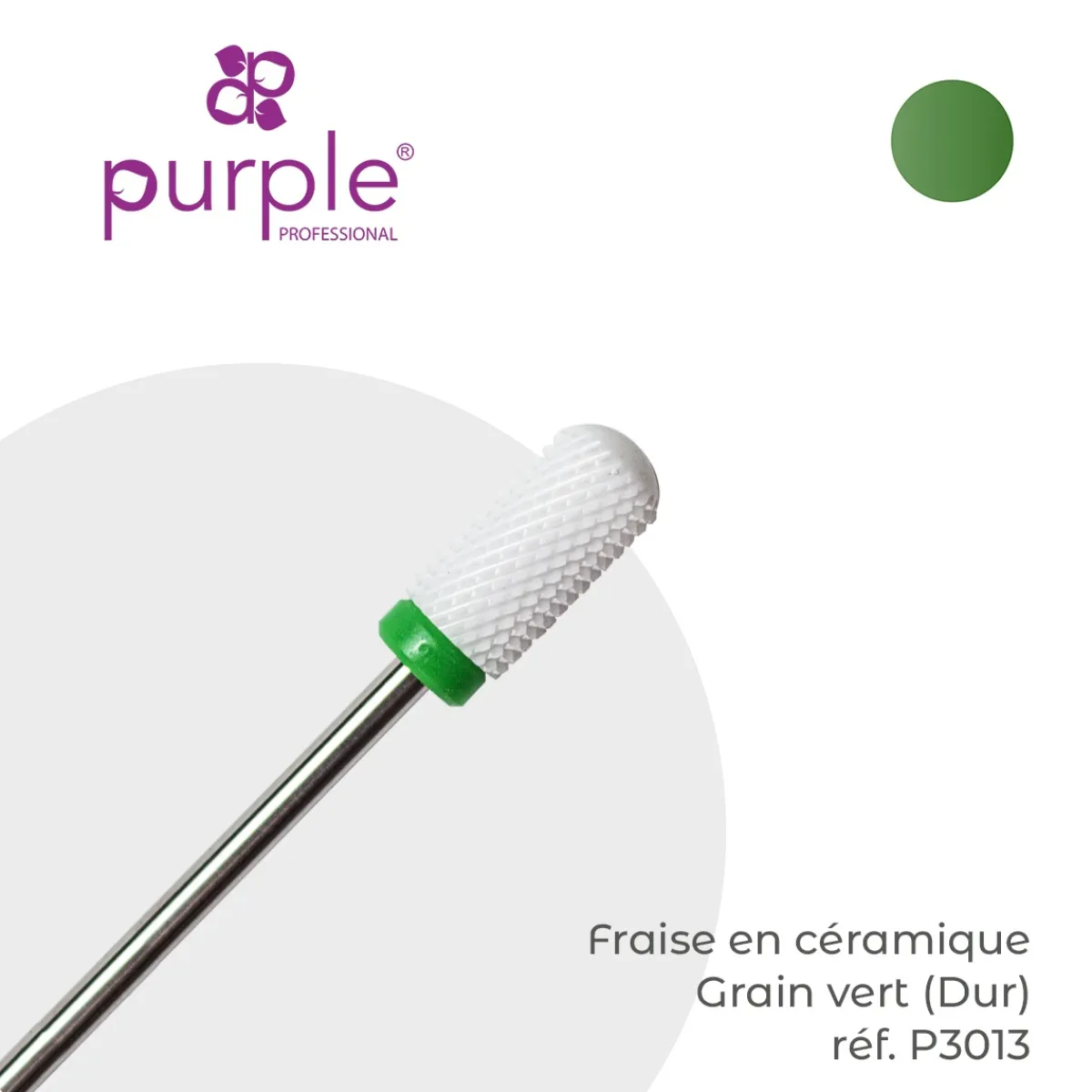 Fraise en Céramique Grain Vert forme Tonneau 6,6 x 13 mm - Purple | Purple Professional New