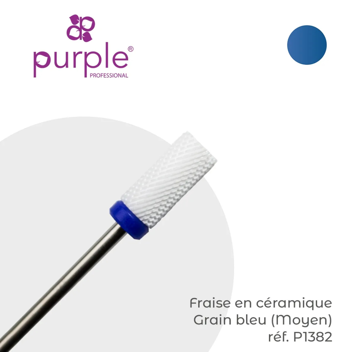 Fraise en Céramique Grain Bleu forme Cylindre 6 x 13 mm - Purple | Purple Professional Fashion