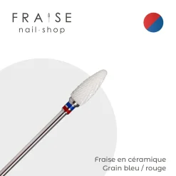 Fraise en céramique Grain Rouge-Bleu Embout arrondi | Fraise Nail Shop Sale