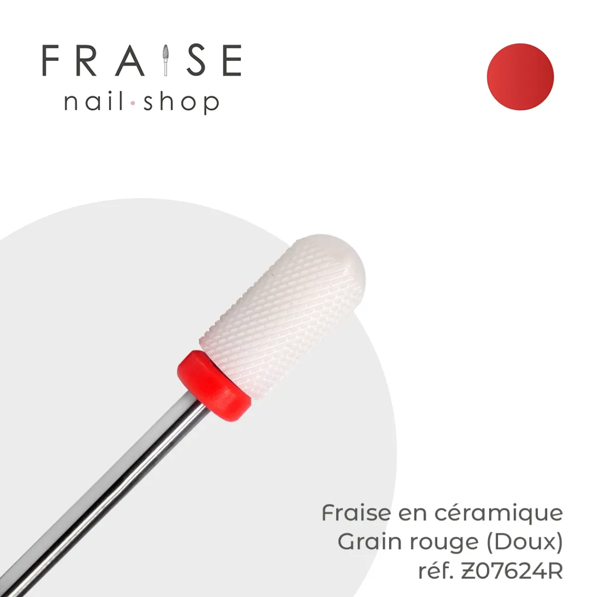 Fraise en Céramique Grain Rouge forme Tonneau 0,6 cm (Z07624R) | KMIZ Sale