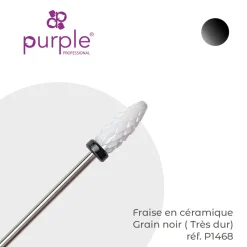 Fraise en Céramique Grain Noir Embout arrondi 6 x 14,5 mm - Purple | Purple Professional Sale
