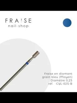 Fraise en diamant forme Cylindre grain bleu diamètre 0,25 | KMIZ Hot