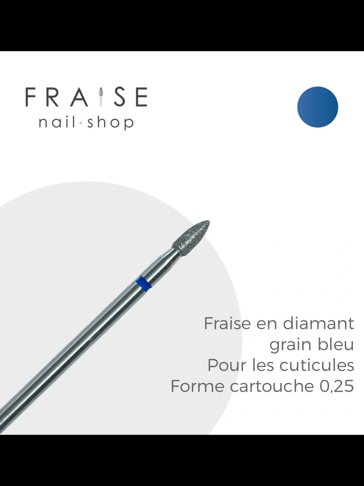 Fraise en diamant forme Cartouche grain bleu 0,25 (111754) | KMIZ New