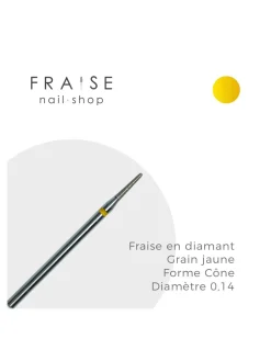 Fraise en diamant forme cône grain jaune 0,14 (117986) | KMIZ Hot