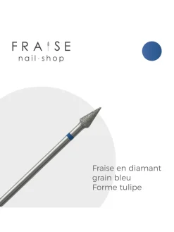 Fraise en diamant forme Tulipe embout pointu grain bleu 0,35 | KMIZ Fashion