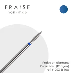 Fraise en Diamant Grain Bleu forme Flamme 0,23 x 1 cm | KMIZ Outlet
