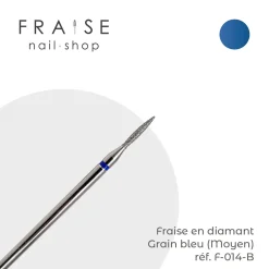 Fraise en Diamant Grain Bleu forme Flamme 0,14 cm | Vladmiva Discount