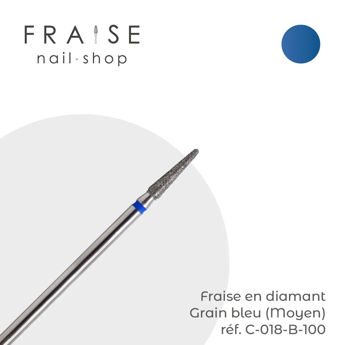 Fraise en Diamant Grain Bleu forme Conique 0,18 x 1 cm | KMIZ Sale