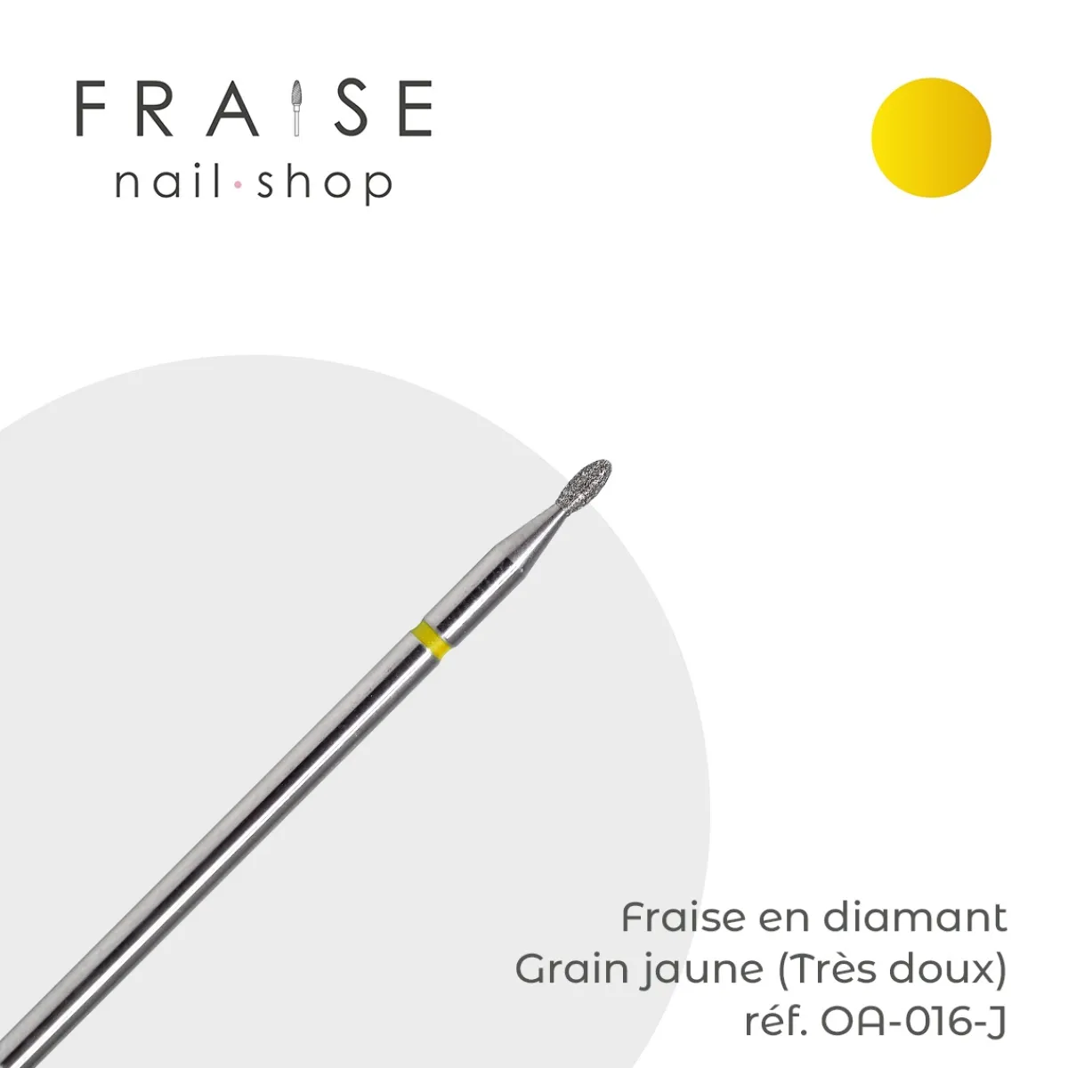 Fraise en Diamant Grain Jaune forme Olive arrondie 0,16 cm | KMIZ Online