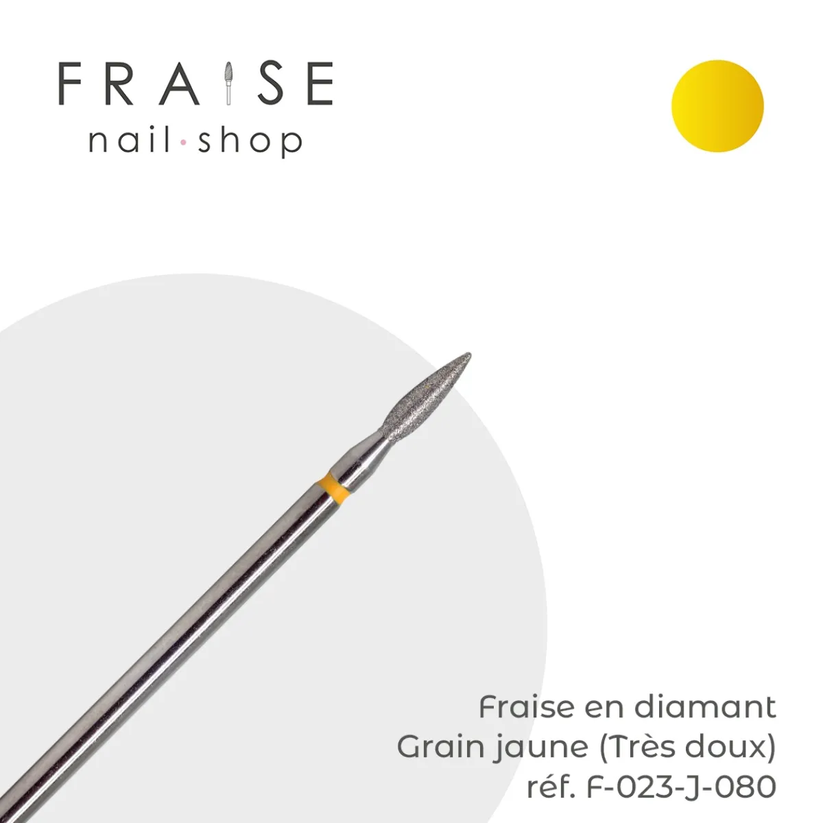 Fraise en Diamant Grain Jaune forme Flamme 0,23 x 0,80 cm | KMIZ Fashion