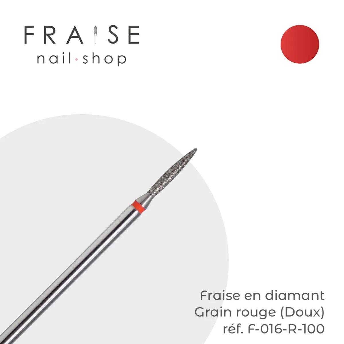 Fraise en Diamant Grain Rouge forme Flamme 0,16 x 1 cm | KMIZ Online