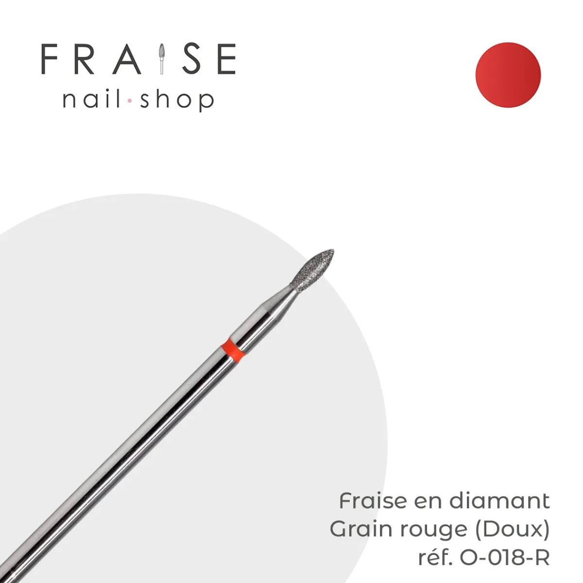 Fraise en Diamant Grain Rouge forme Olive 0,18 cm | KMIZ New