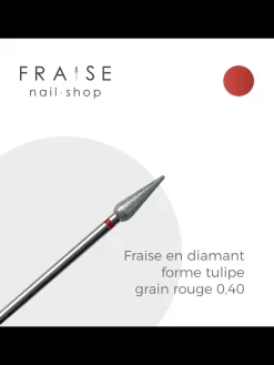Fraise en Diamant Grain Rouge forme Tulipe 0,40 cm | KMIZ Fashion