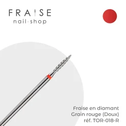 Fraise en Diamant Grain Rouge forme Flamme Tornade 0,18 cm | KMIZ Online