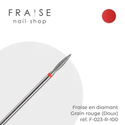 Fraise en Diamant Grain Rouge forme Flamme 0,23 x 1 cm | KMIZ Online