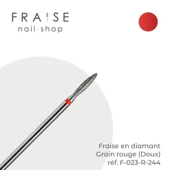 Fraise en Diamant Grain Rouge forme Flamme arrondie 0,23 cm | KMIZ Outlet