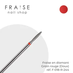 Fraise en Diamant Grain Rouge forme Flamme arrondie 0,18 cm | KMIZ Sale