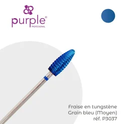 Fraise en Tungstène Grain Bleu Embout Arrondi 6 x 14,5 mm - Purple | Purple Professional Best