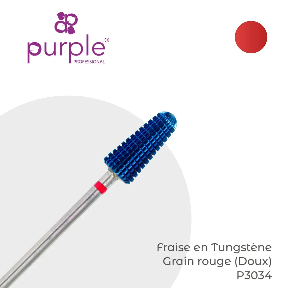 Fraise en Tungstène Grain Rouge Forme Conique 6,8 x 15 mm - Purple | Purple Professional Fashion