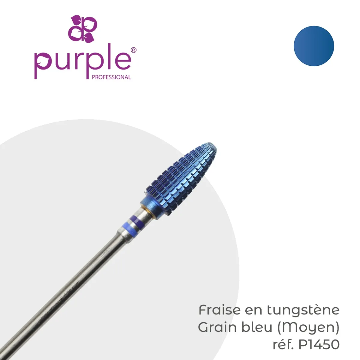 Fraise en Tungstène Grain Bleu Embout Arrondi 6 x 14,5 mm - Purple | Purple Professional New