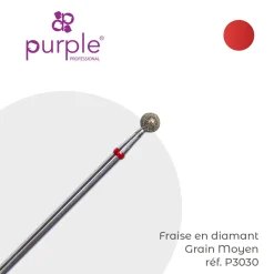 Fraise manucure Russe en Diamant Grain Rouge forme Boule 4 mm - Purple | Purple Professional Hot