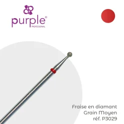 Fraise manucure Russe en Diamant Grain Rouge forme Boule 2,3 mm - Purple | Purple Professional Outlet