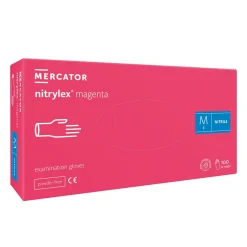 Gants NITRYLEX en Nitrile Magenta non-poudrés Taille M (7/8) - Boite de 100 gants | Mercator Best