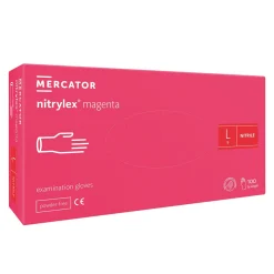 Gants NITRYLEX en Nitrile Magenta non-poudrés Taille L (8/9) - Boite de 100 gants | Mercator Outlet