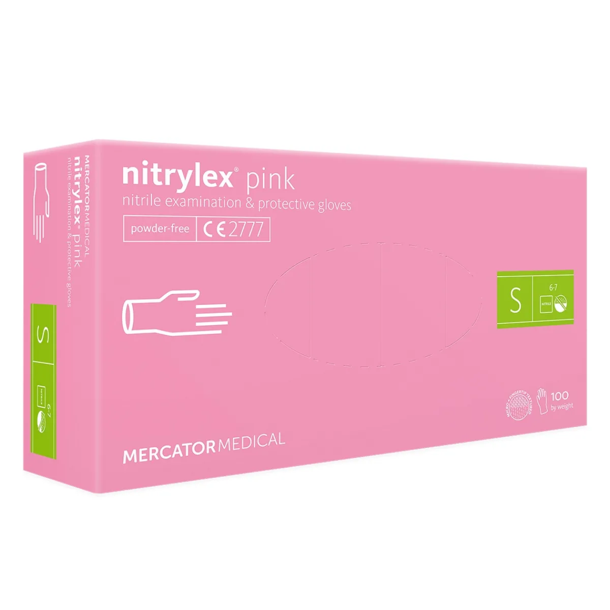 Gants NITRYLEX en Nitrile Roses non-poudrés Taille S (6/7) - Boite de 100 gants | Mercator Clearance