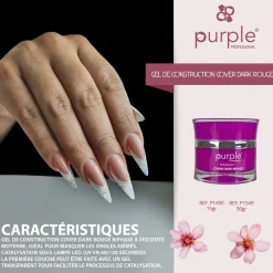 Gel de construction BUILDER GEL COVER DARK ROUGE - 50 gr | Purple Professional Best