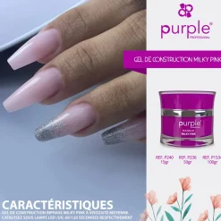 Gel de construction BUILDER GEL MILKY PINK - 100 gr | Purple Professional Fashion