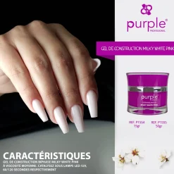 Gel de construction BUILDER GEL MILKY WHITE PINK - 15 gr | Purple Professional Outlet