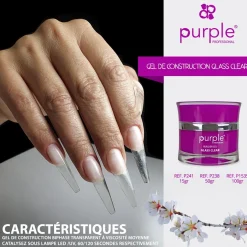 Gel de construction BUILDER GEL GLASS CLEAR - 50 gr | Purple Professional Clearance
