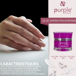 Gel de construction BUILDER GEL COVER NUDE - 15 gr | Purple Professional Discount