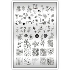 Grande Plaque de STAMPING + Pochoir - Printemps | Taki Da Best