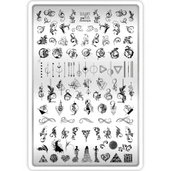 Grande Plaque de STAMPING + Pochoir - Symétrie | Taki Da Fashion
