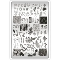 Grande Plaque de STAMPING + Pochoir - Plantes | Taki Da Best