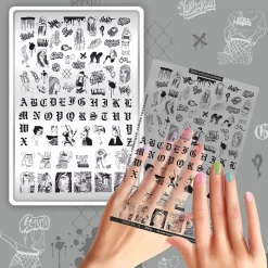 Grande Plaque de STAMPING + Pochoir - Urban | Taki Da Fashion