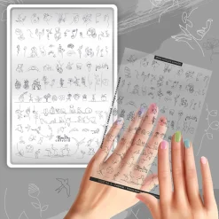 Grande Plaque de STAMPING + Pochoir - Silhouettes | Taki Da Sale
