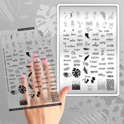 Grande Plaque de STAMPING + Pochoir - Insta World | Taki Da Discount
